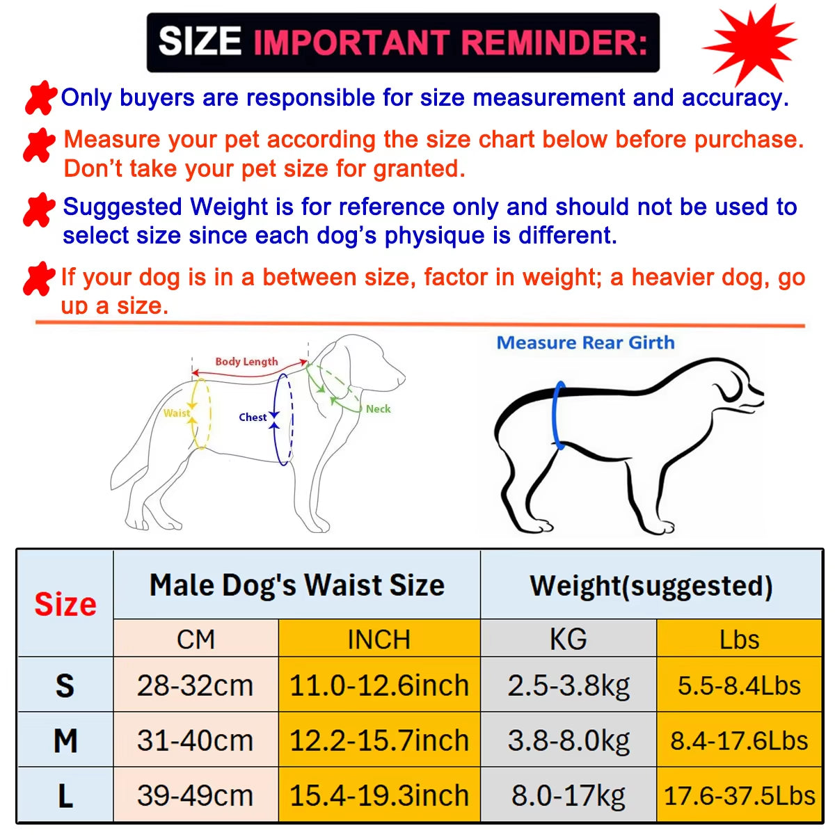 Male Dog Diapers (3 Pcs)